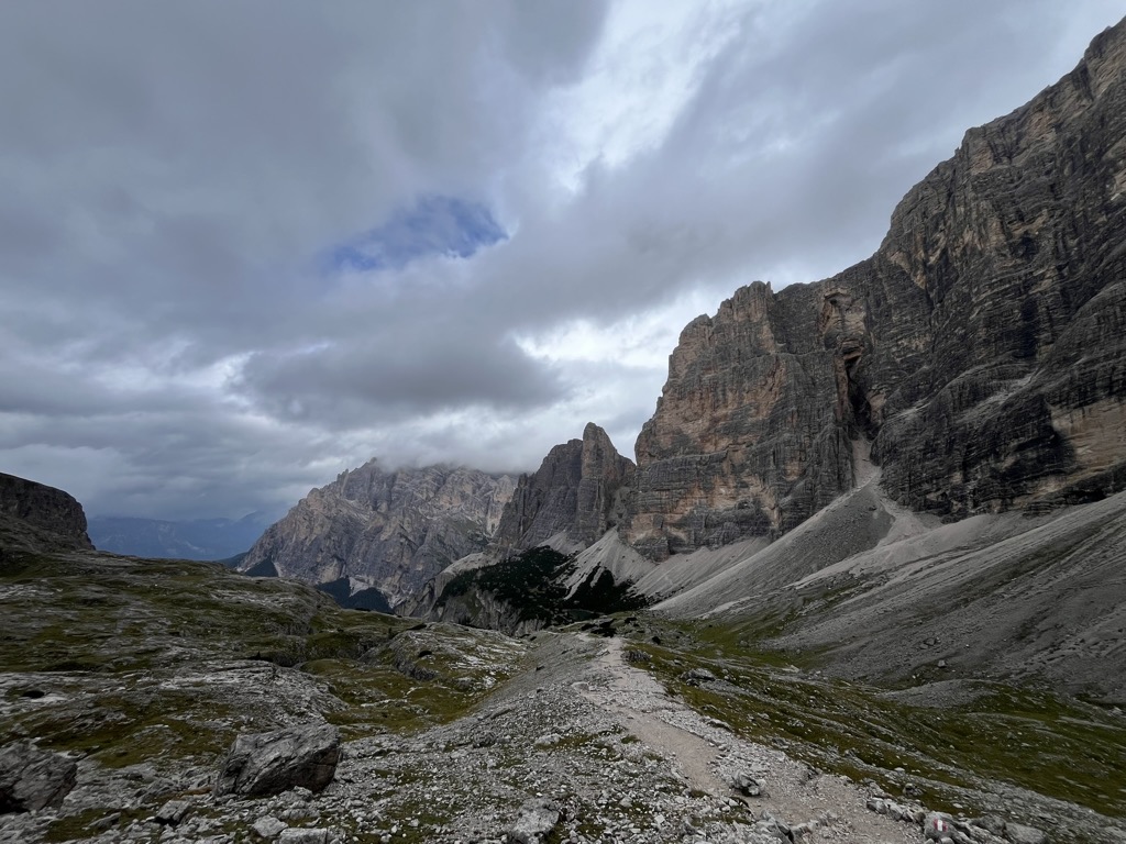 Cinque Torri towers under a stormy sky, Day 2