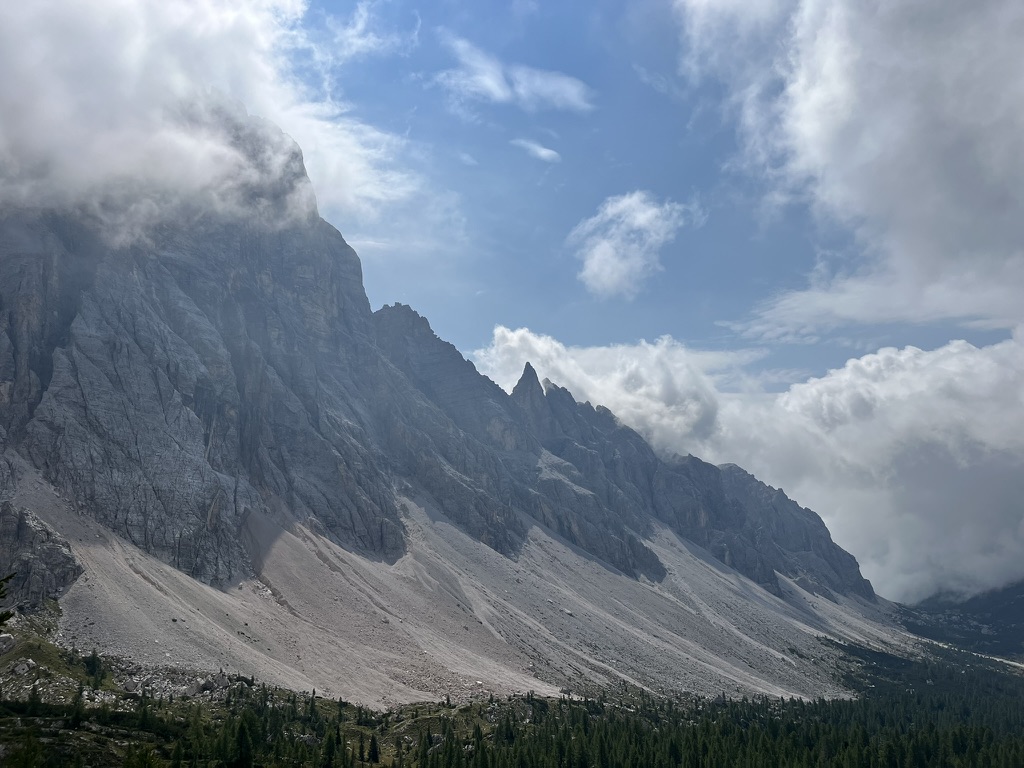 Civetta wall and scree slope, Day 5