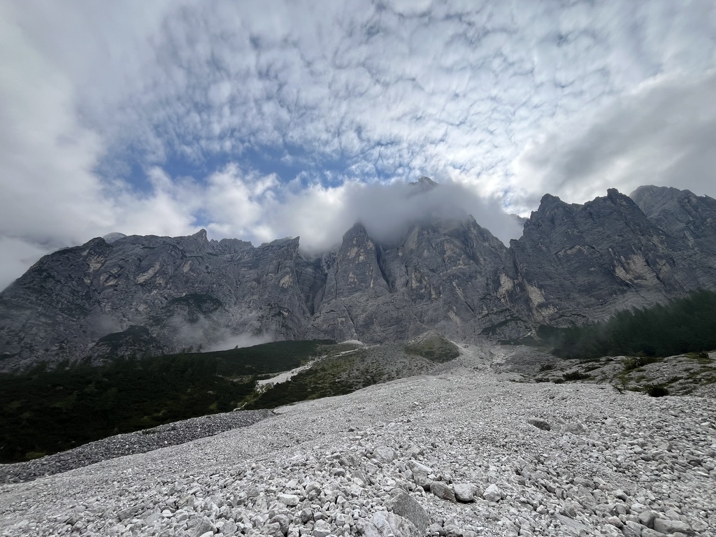 Civetta wall and boulder field, Day 6